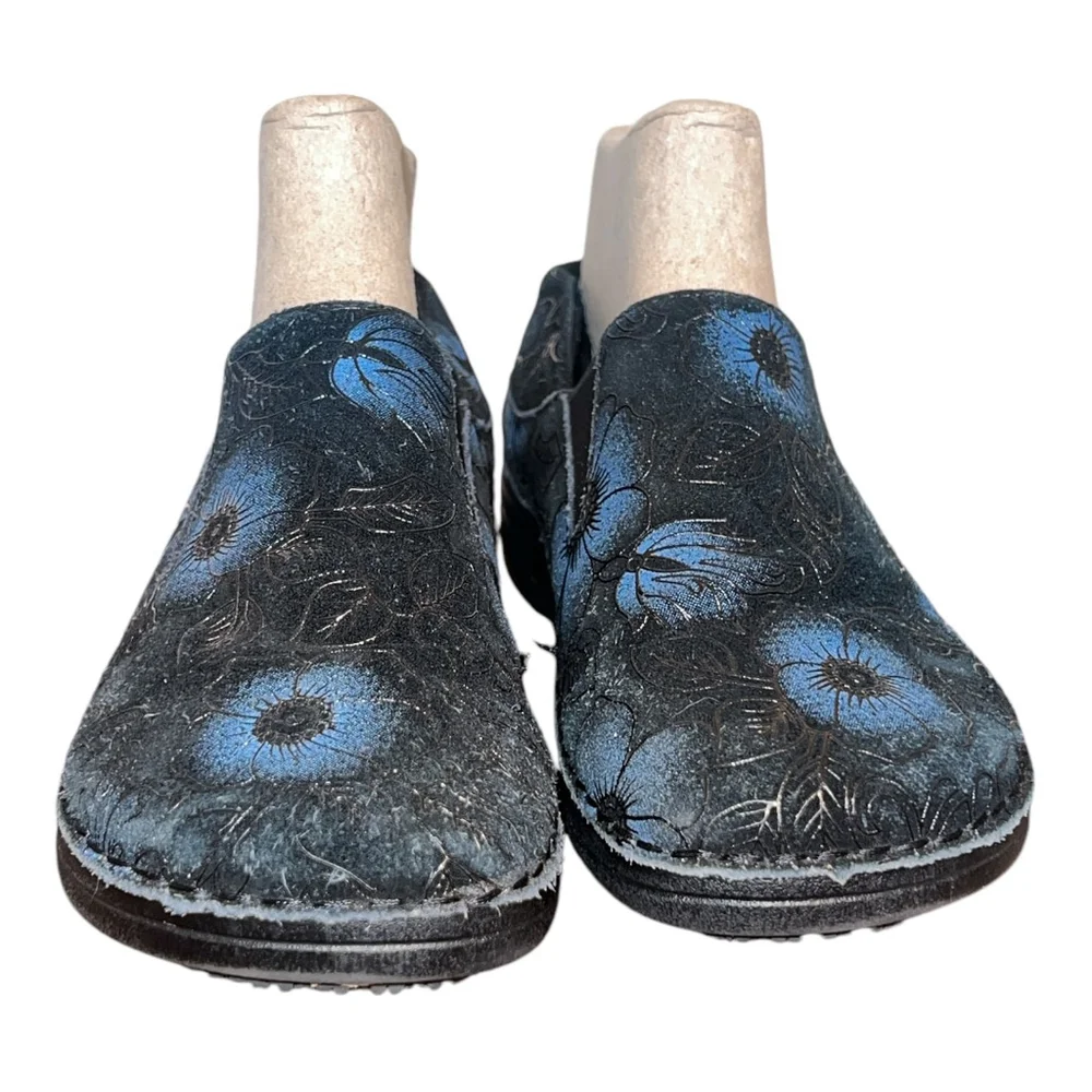 Spring Step Leather Upper Shoes Size 7 Black Blue